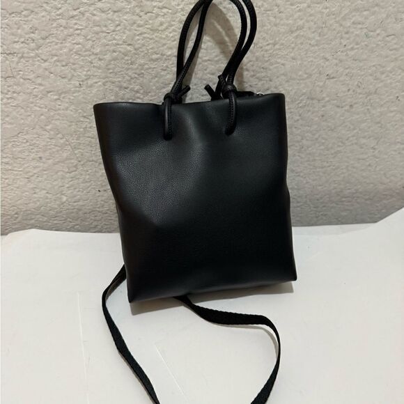 Zara Womens Crossbody Bag Black Mini Tote Minimalist bag Messenger handles bag - Picture 4 of 11